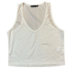 Thin white crop tank top